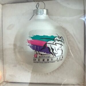 KENTUCKY DERBY 🐎 Churchill downs race horse May 1993 glass ornament NIB